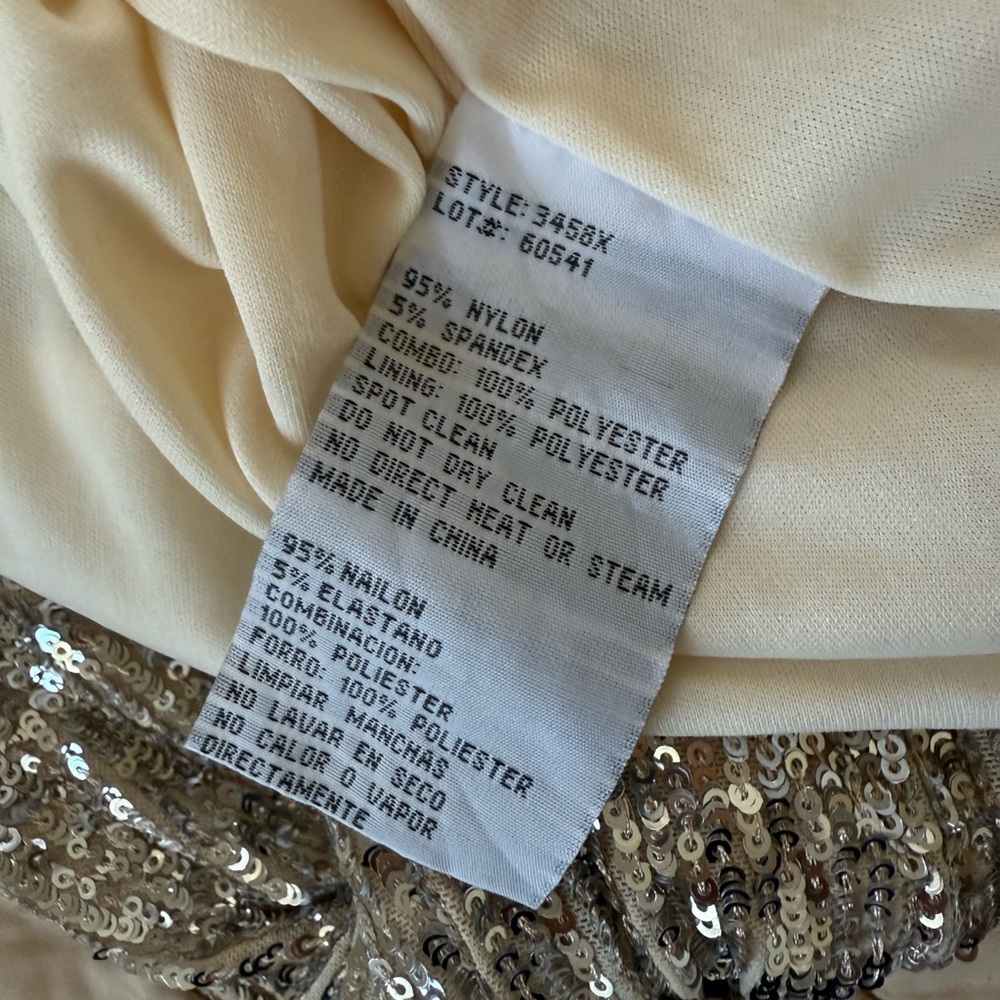 Metallic Sequin NWT Evening Gown - Low V Neck with Flap Sleeves - Picture 17 of 17